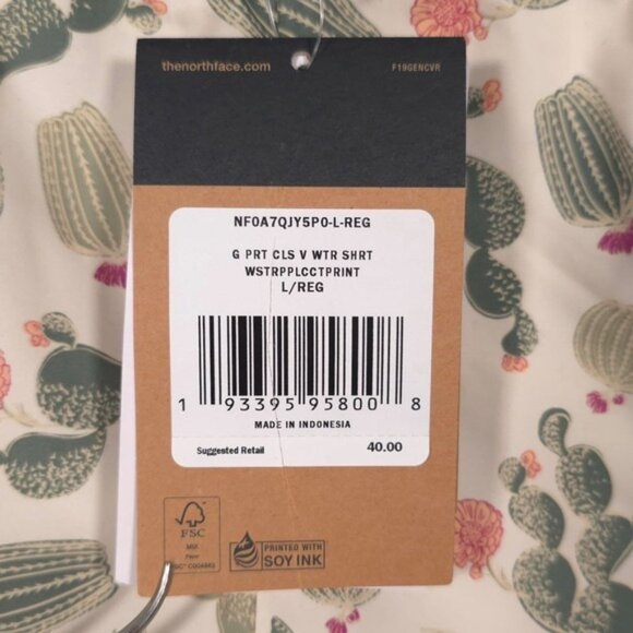 NWT THE NORTH FACE Shorts LARGE 14/16 Youth Girls Water Ripple Cactus Print - Picture 10 of 11